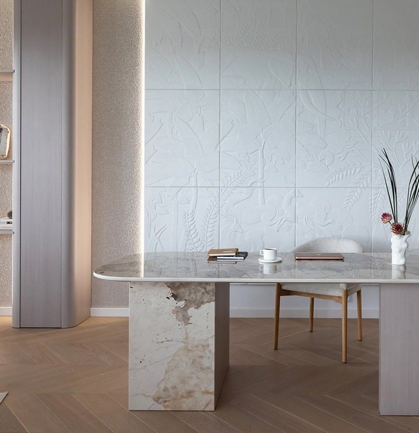 Bureau avec table de travail en pierre naturelle